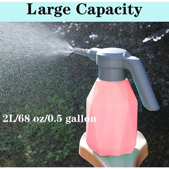 2L Electric Watering Can, Electric Garden Plant Sprayer, Automatic Watering Can with Adjustable Spout for Outdoor Indoor Garden Watering (Pink)
