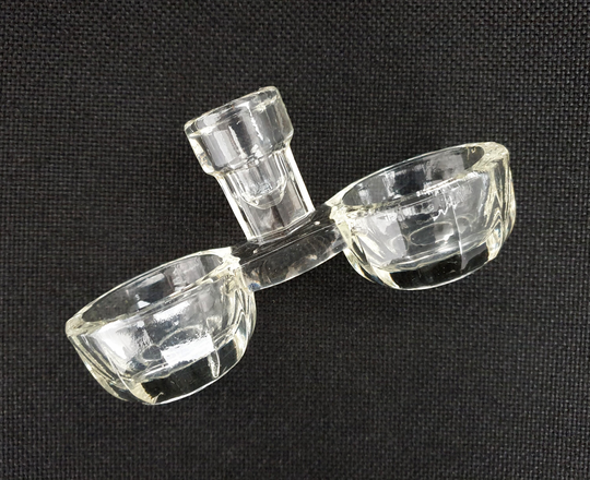 Vintage Glass Salt Cellar, Retro Double & Pepper Cellar
