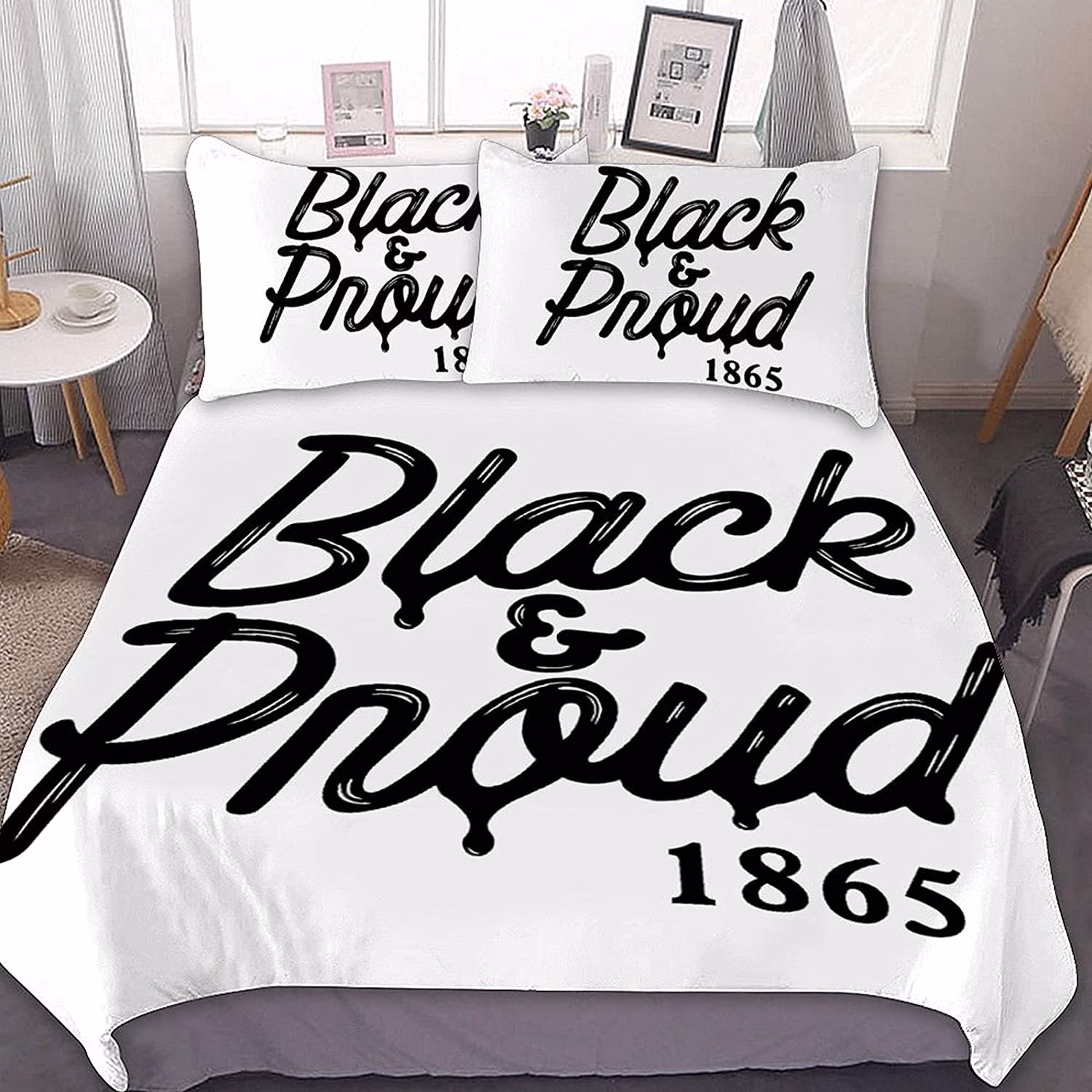 Black Proud African Comforter Set Queen Bedding Of 3, 1 Duvet Cover & 2 Pillow Shams All Season Microfiber With Pillowcase