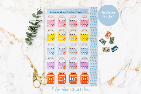 Mt-2 Medicine Tracker Planner Stickers/Cute Functional Stickers