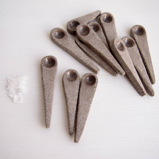 Handmade Mini Grey Stoneware Pottery Salt Spoon/Scoop