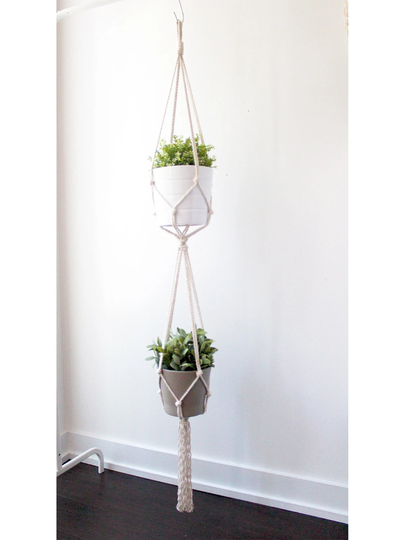 Macrame Plant Hanger, Double Holder, Hanging Planter