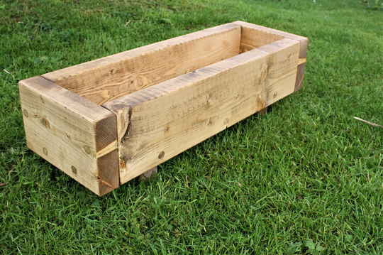 High Quality, Solid Wood Garden Planter, Rustic Reclaimed Style, Strong Wooden Plant Pot, Herb