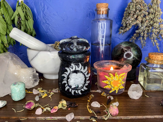 Gemini Zodiac Jar, Black Apothecary Astrology Home Decor, Gifts For Geminis