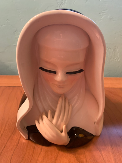 Vintage Relpo Pottery Nun Head Planter