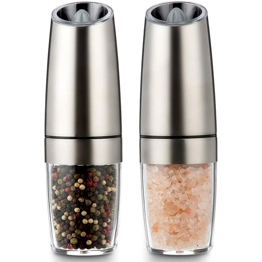 Electric Gravity Salt and Pepper Grinder Set Electric Salt and Pepper Mill Spices Manual Spices Adjustable Pregnancy One-handed Operation Suitable