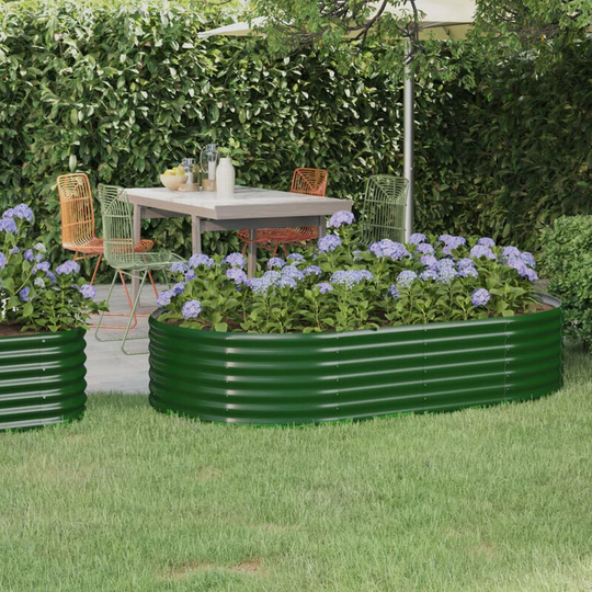 Asupermall - Garden Planter Powder-coated Steel 175x100x36 cm Green