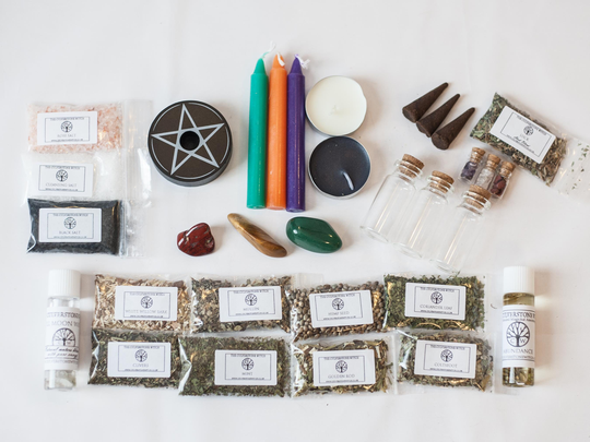 Baby Witch Kit 2 - Witchcraft , Spell Kit, Starter Beginners Solitary, Hedge, Wicca, Casting, Candles, Herbs, Apothecary Set