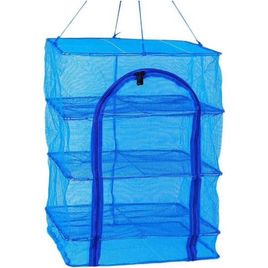 Herb Drying Rack Net Square 4 Layer Herb Dryer Mesh Hanging Dryer Rack for Herbs Tea Food Dehydrator Blue 66X45X45cm