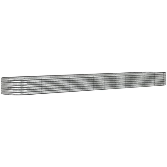 Garden Planter Powder-coated Steel 512x80x36 cm Silver Vidaxl Silver