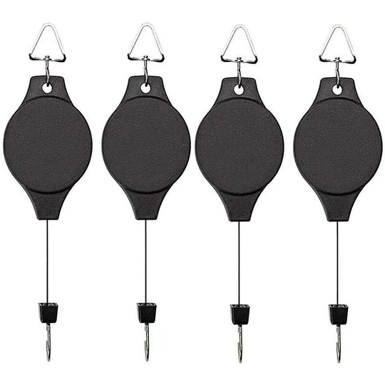 Plant Hook Pulley Retractable Plant Hanger For Easy Reach Hanging Flower Baskets For Garden Basket Planters And Bird Feeders Hangs High And Pulls Down