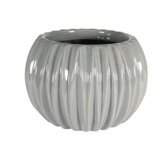 Grey Ribbed Orchid Pot | 14.6cm X 10.5cm - Fast & Free UK Delivery