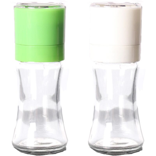 Fvbjd - Salt and Pepper Shakers Elegant w/Clear Glass Bottom | Compact Cooking, Kitchen and Dining Room Use white + green