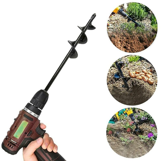Betterlifefg-garden Planter Spiral Drill Bit Flower Bulb Hex Shaft Auger Yard Gardening Bedding Planting Post Hole Digger Tools 4*22cm Thsinde