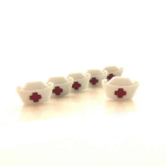 Nurse Hat Buttons/Medicine Craft Embellishments - Set Of Six