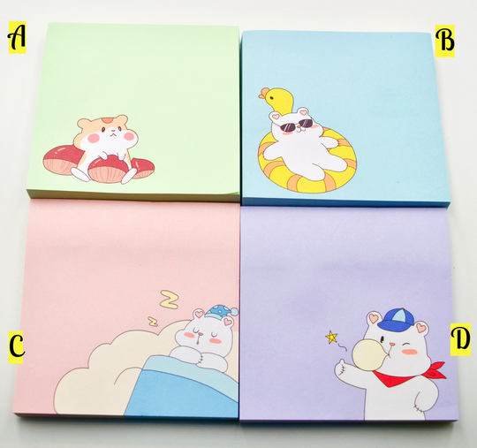 Cute Animals With Seasons Sticky Notes | 80 Sheets Kawaii Mini Note