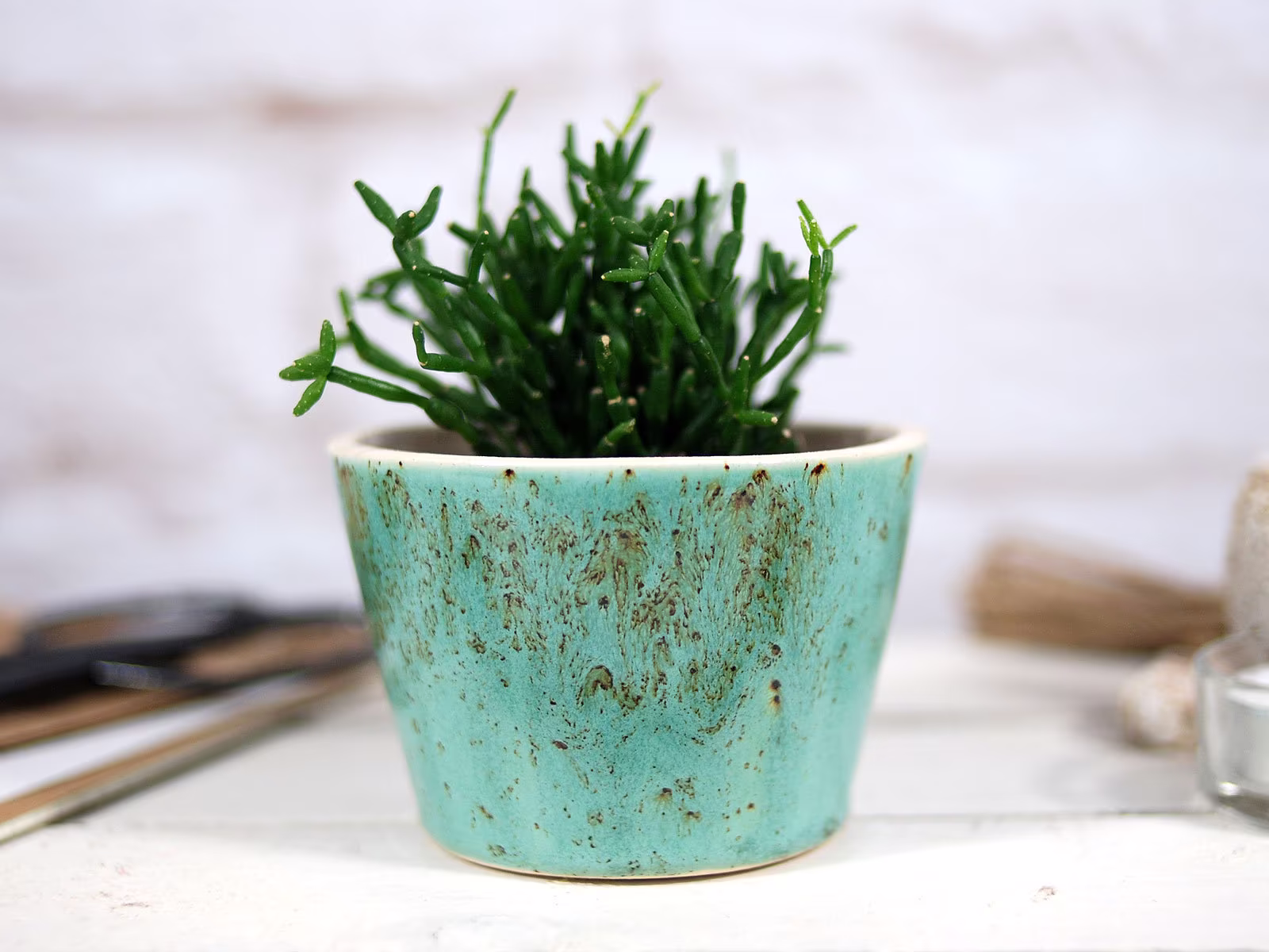 Simple Ceramic Planter/Handmade Plant Pot For Succulents, Air Plants, Cactus | Tabletop Desk Decor New Home Gift Garden