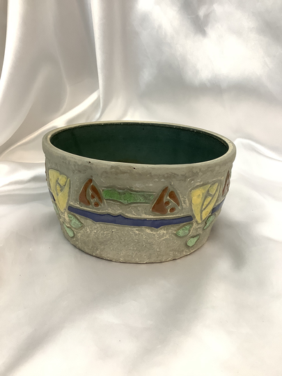 Roseville Mostique Gray Tulip High Bowl 7