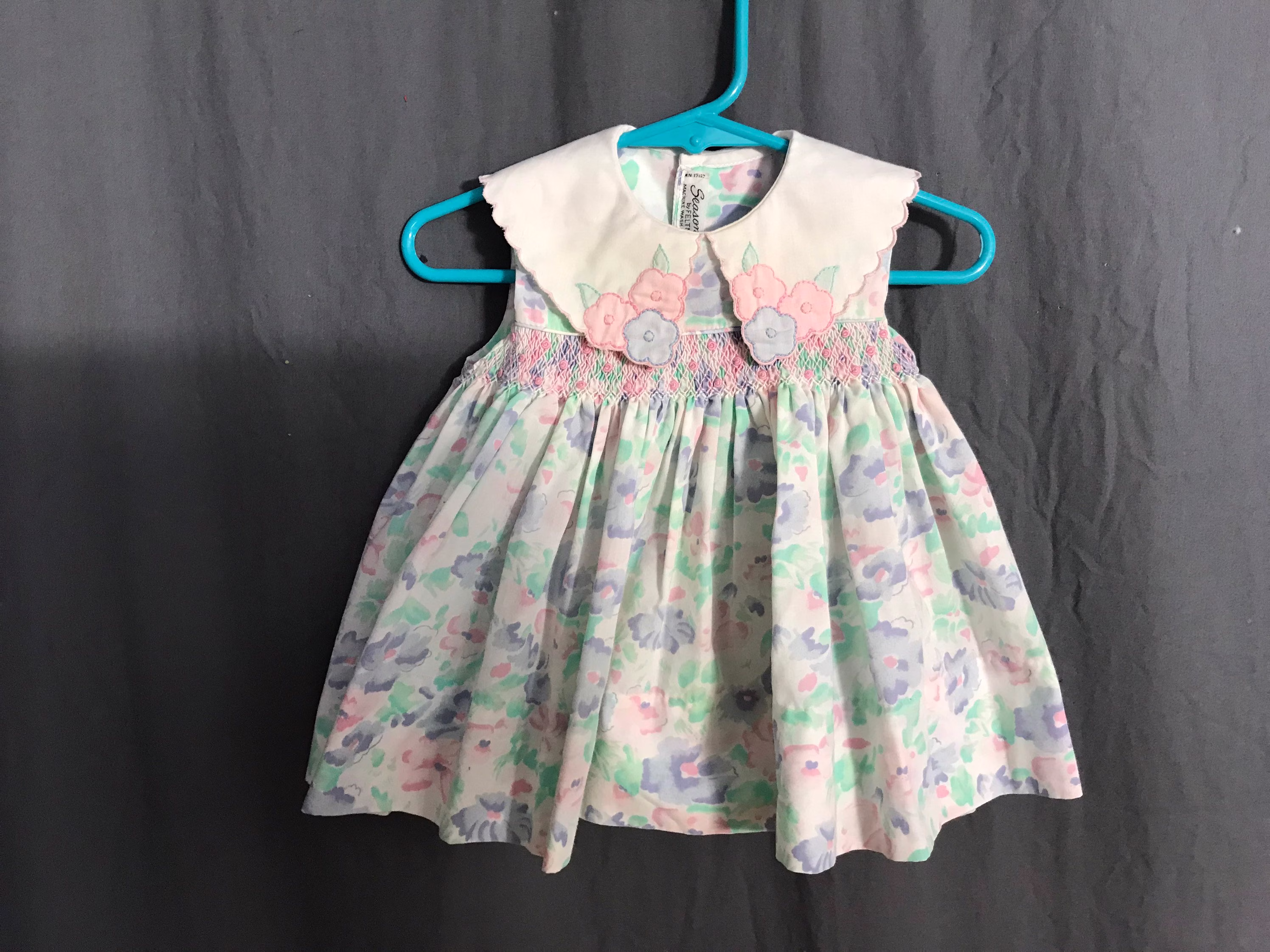 Vintage 1980's Seasons By Feltman Baby Child's Dress 2