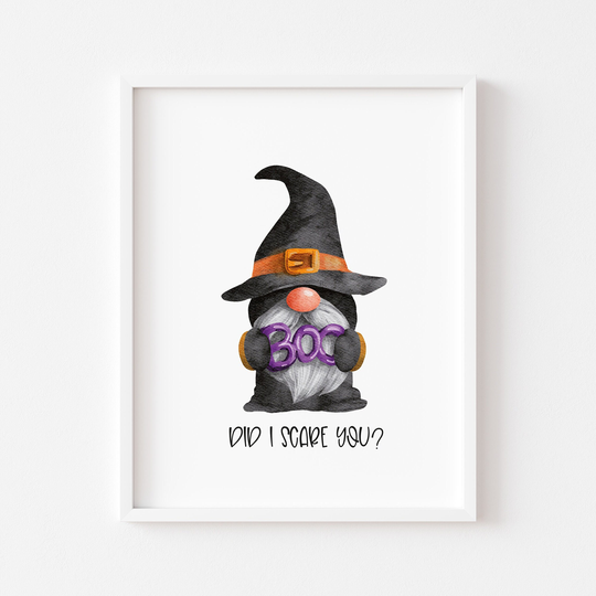 Halloween Print Boo Did I Scare You? Watercolour Gonk Style Unframed Print|Halloween|Halloween Decor|Seasonal Prints