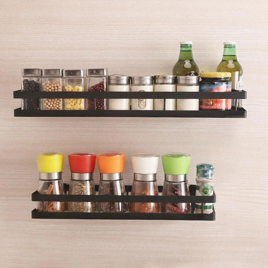 Livingandhome - 30CM Wall Mounted Metal Herb Spice Jar Holder