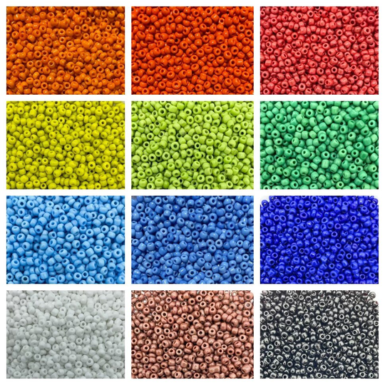 Glass Round Seed Beads Opaque 50G, 1.7Oz, 2.8mm-3.2mm Diameter 1mm Hole