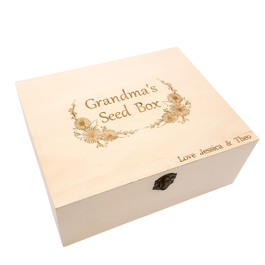Personalised Gardening Gift - Seed Box For Grandma, Grandad. Name & Message. Mum, Birthday, Anniversary. From Grandson, Granddaughter