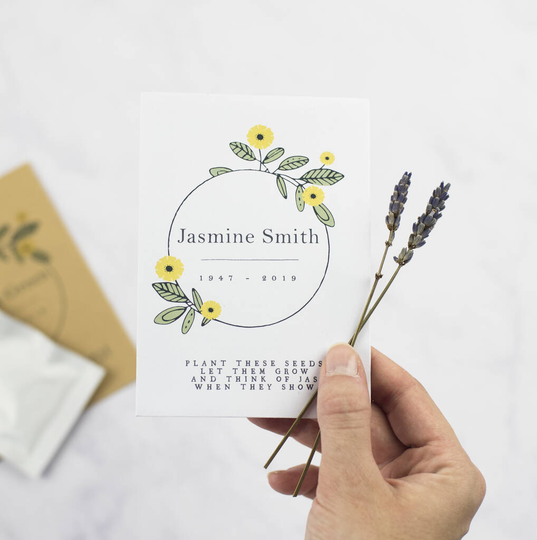 10 Sunflower Wreath Seed Packet Memorial Gifts