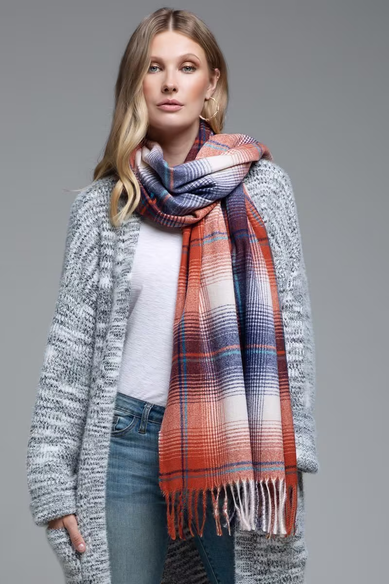 Long Scarf For Fall Autumn Winter Season With Tassel Women