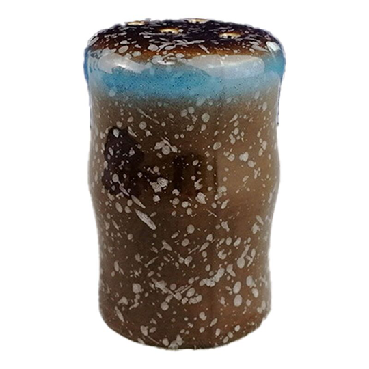 Kitchen seasoning jar salt chili powder jar ceramic with hole pepper chicken powder bottle sprinkler (blue)