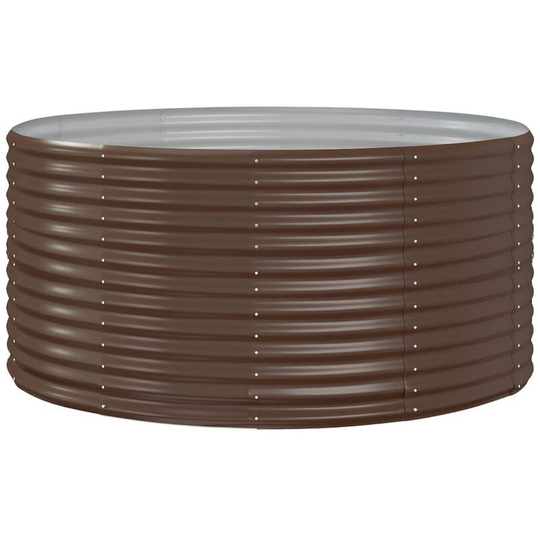 Garden Planter Brown 140x140x68 cm Powder-coated Steel Vidaxl Brown