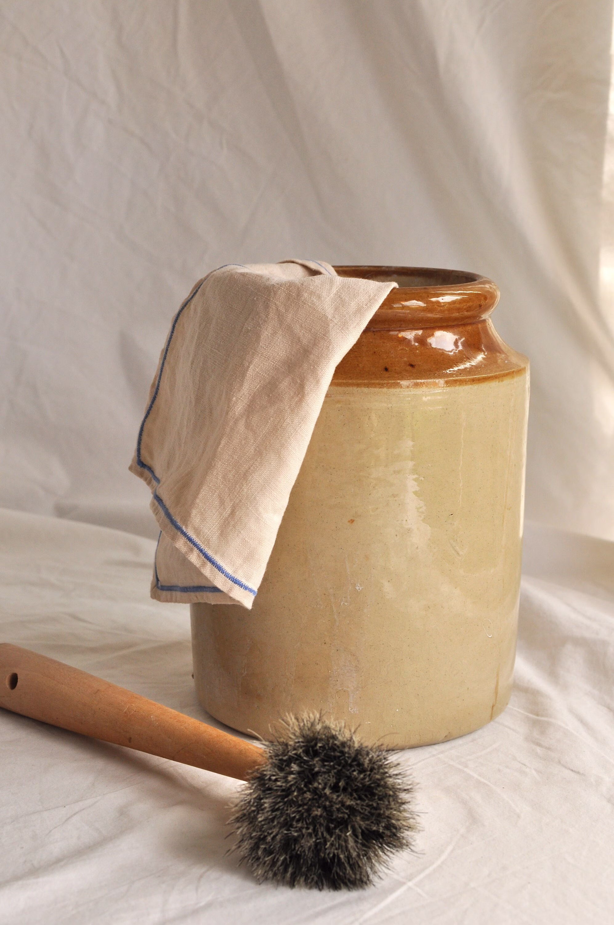 Large Antique Stoneware Storage Pot | Salt Glazed Jar Rustic Cottagecore