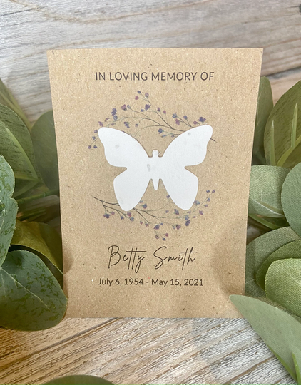 In Loving Memory | Seed Paper Memorial Card Sympathy Gift Celebration Of Life Condolence Plantable Favors