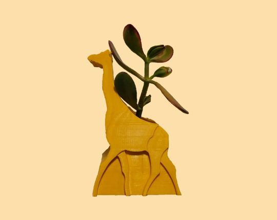 Giraffe Planter, Indoor Handmade Quality, Interior Design, 3D Printed, Small Vase & Planter For Cactus & Herbs, Gift