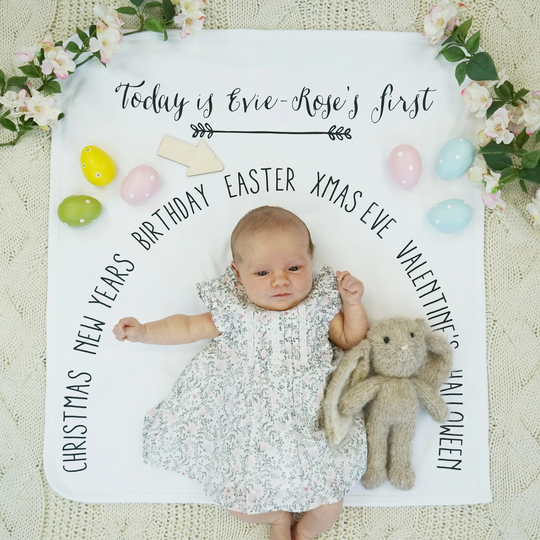 Baby Milestone Blanket - First Christmas- Seasons Milestones My Milestone Seasonal