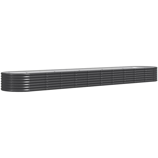 Garden Planter Powder-coated Steel 440x80x36 cm Anthracite Vidaxl Anthracite