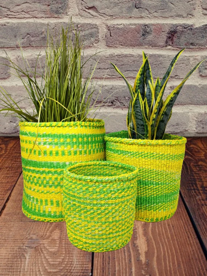 Woven Basket Sets, African Storage Baskets, Colorful Sisal Basket, Baskets For Plants, Plant Pot Indoor Woven Plant
