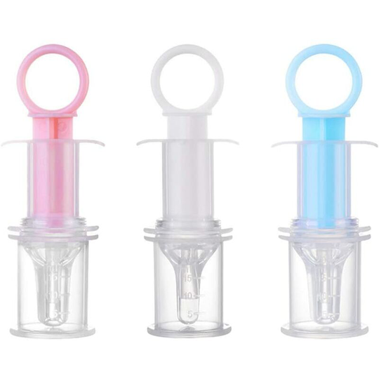 Briday - Baby Syringe Medicines Feeder Syringes Needle Cylinder Design Water Feeding Tool 3Pcs (White, Pink, Blue, 1 Pcs Each)