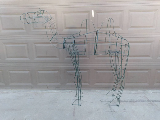 Bactrain Camel Topiary Animal Frame. Sculpture, Large Topiary Frame