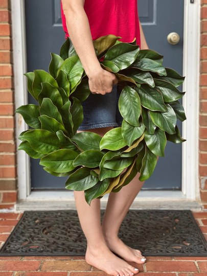Magnolia Wreath, Year Round Greenery All Season Leaves Wreath