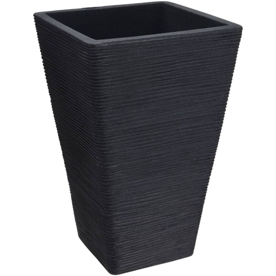 Flower Pot Ribbed Square 55 cm Anthracite Progarden Anthracite