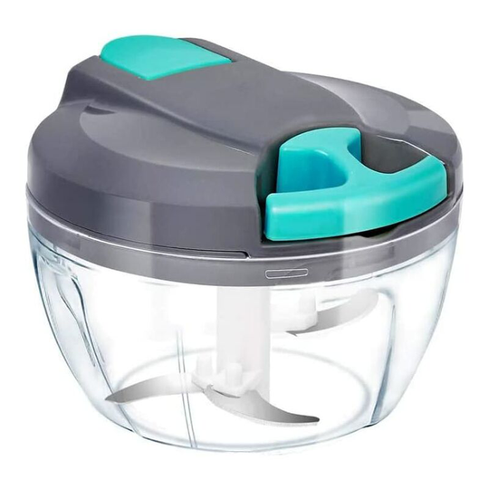 500 ml Onion Cutter Manual Chopper with Pulley Multi Food Chopper with 3 Blades for Onions, Vegetables, Nuts, Garlic, Salad, Herbs