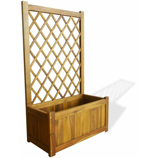 Topdeal - Garden Planter with Trellis Solid Acacia Wood VDTD28036
