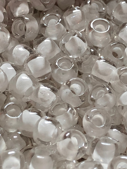 New Toho Round Seed Beads, 6/0, Inside-Color Crystal/Snow-Lined, | Tr-06-981, Qty 20 Grams, 4mm Beads