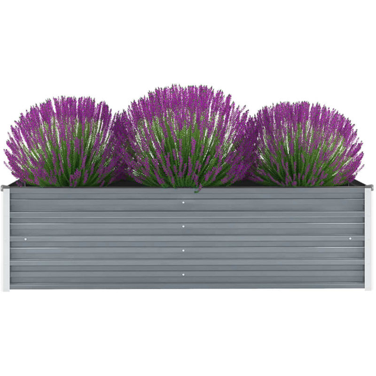Hommoo - Garden Planter Galvanised Steel 160x40x45 cm Grey VD29030