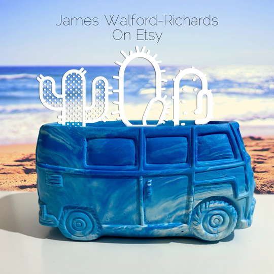 Eco Friendly Jesmonite Camper Van Plant Pot