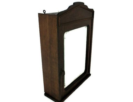 Kitchen Medicine Apothecary Wood Bathroom Cabinet Beveled Glass Wal Hanging Country Style