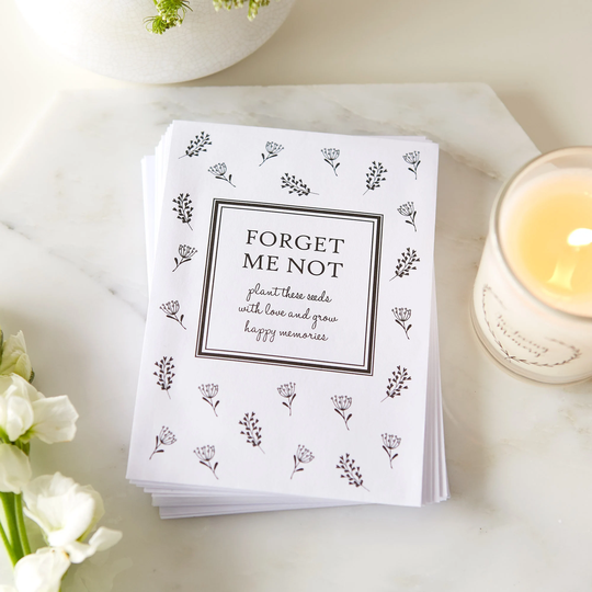25 Unfilled Forget-Me-Not Seed Packet Funeral Favour Envelopes - Remembrance, Condolence, Memorial, Sympathy, Celebration Of Life