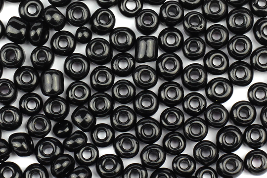 Size 6/0 Gloss Black Seed Beads, 10G Tiny Beads For Jewellery Making, Embroidery & Bead Weaving