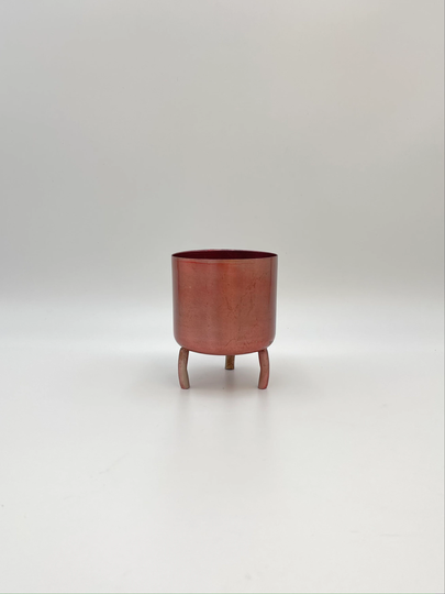 Rose Gold Metal House Plant Pot, 11cm, Unique Design, Elegant Finish, Gold Metal, Handmade Indoor Pots in Uk, Plants